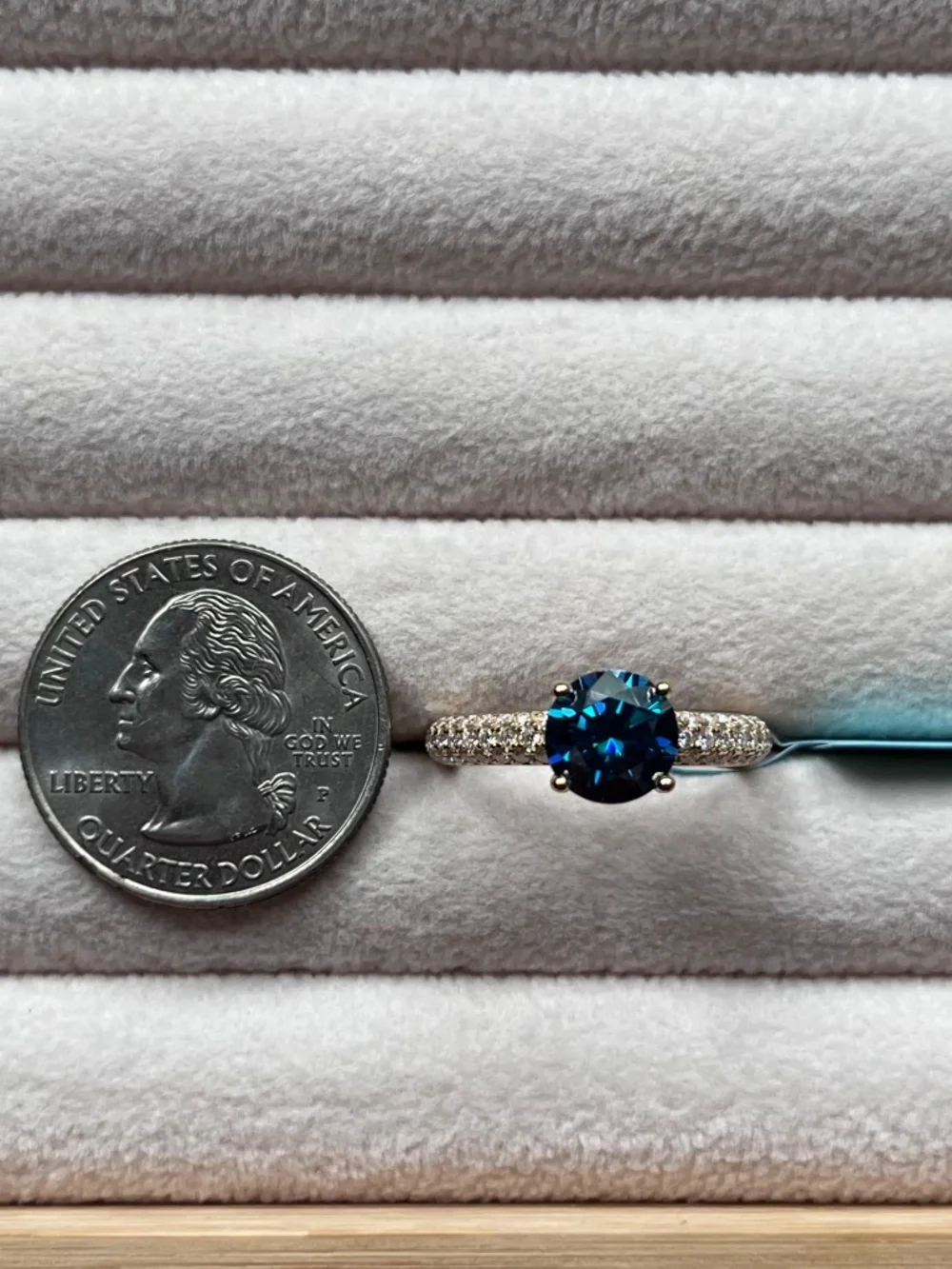R125 | Blue Moissanite Pave Band Ring